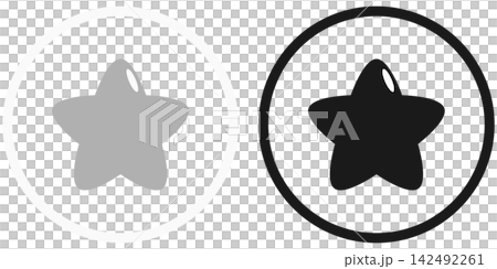 円囲み星マークのアイコンイラストセット / 優先度・お気に入りのイラスト素材 142492261
