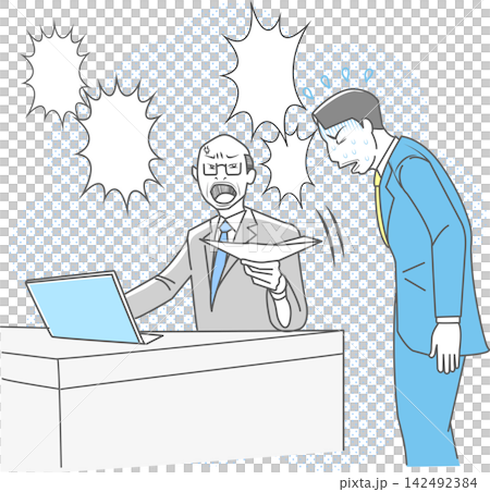 Power harassment: Business people being verbally abused by their superiors Power harassment: Business people being verbally abused by their superiors 142492384