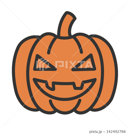 ハロウィンのジャックオーランタンアイコン 142492766