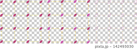 A set of square grid patterns with sweet potatoes connected by dots. A set of square grid patterns with sweet potatoes connected by dots. 142493030
