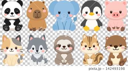 可愛的動物插畫 可愛的動物插畫 142493198