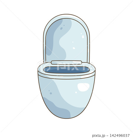 Illustration of toilet bowl Illustration of toilet bowl 142496037