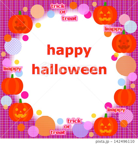 ハッピーハロウィーン happy halloween フレーム ジャック・オー・ランタン かぼちゃ ハッピーハロウィーン happy halloween フレーム ジャック・オー・ランタン かぼちゃ 142496110