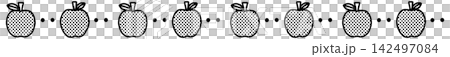 Cute apple-themed line art (monochrome) for use in letters. Cute apple-themed line art (monochrome) for use in letters. 142497084