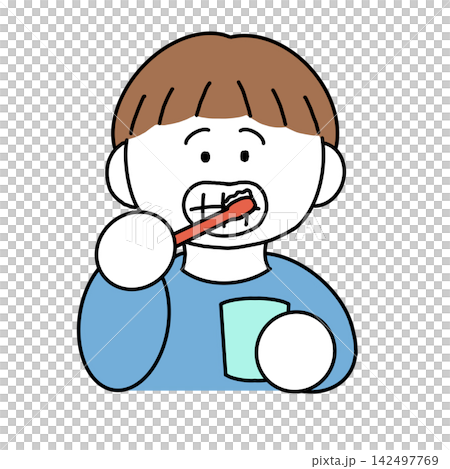 Child brushing teeth | Child's daily habits (transparent material, no background) Child brushing teeth | Child's daily habits (transparent material, no background) 142497769