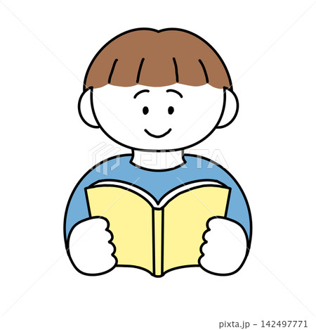 本を読む子ども|子どもの生活習慣(透過素材・背景なし) 本を読む子ども|子どもの生活習慣(透過素材・背景なし) 142497771