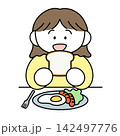 朝食を食べる子ども｜子どもの生活習慣（透過素材・背景なし） 142497776