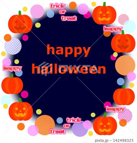 ハッピーハロウィーン happy halloween フレーム ジャック・オー・ランタン かぼちゃ ハッピーハロウィーン happy halloween フレーム ジャック・オー・ランタン かぼちゃ 142498325