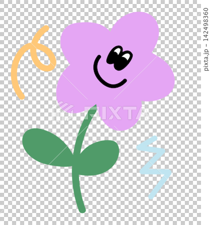 Happy purple flower and green leaf cartoon for character, comic, floral print, sticker, nature, garden, spring, summer vibes, blossom, blooming, plush toy, kid doll, home, house, yard, plants, tree Happy purple flower and green leaf cartoon for character, comic, floral print, sticker, nature, garden, spring, summer vibes, blossom, blooming, plush toy, kid doll, home, house, yard, plants, tree 142498360