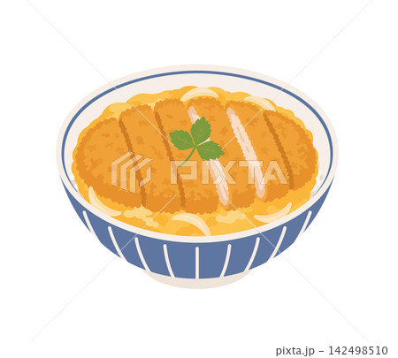 かつ丼,フラットイラスト かつ丼,フラットイラスト 142498510