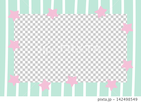 Rectangle frame with green and white stripe pattern, stars for card print, polaroid photo, ad template, poster, book cover, notepad, sticky note, memo, banner, border, postcard, nature, garden Rectangle frame with green and white stripe pattern, stars for card print, polaroid photo, ad template, poster, book cover, notepad, sticky note, memo, banner, border, postcard, nature, garden 142498549