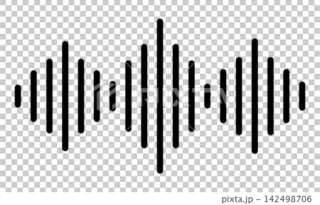 Silhouette icon of an audio waveform (black and white) Silhouette icon of an audio waveform (black and white) 142498706