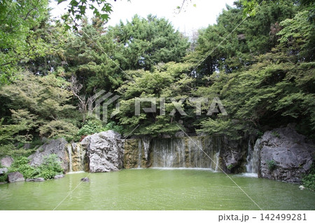 花博記念公園鶴見緑地　カナダ（オンタリオ州）庭園の滝 142499281
