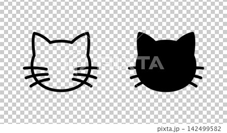 Cat face icon set (animals, pets) 142499582