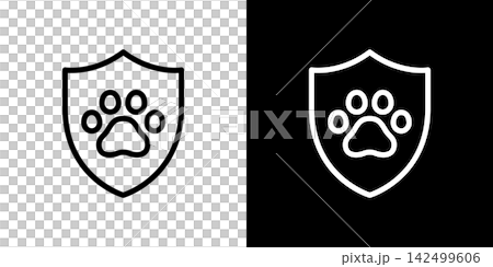 寵物保險/寵物保護圖示、盾牌、安全 寵物保險/寵物保護圖示、盾牌、安全 142499606