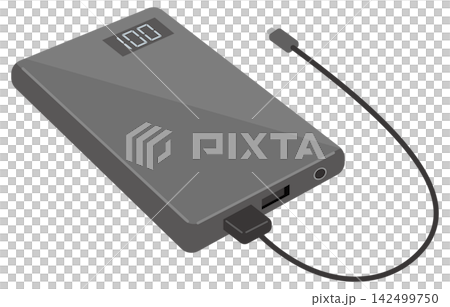 シンプルなモバイルバッテリーのイメージイラスト シンプルなモバイルバッテリーのイメージイラスト 142499750