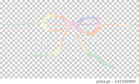 Mizuhiki (decorative cord) style gift wrapping, handwritten with a brush, rainbow color gradient. Mizuhiki (decorative cord) style gift wrapping, handwritten with a brush, rainbow color gradient. 142500900