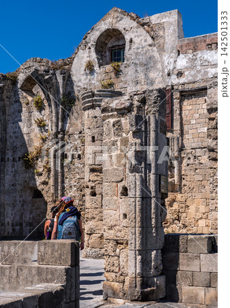 Ruins of Church of Our Lady of the Burgh in Rhodes, Greece Ruins of Church of Our Lady of the Burgh in Rhodes, Greece 142501333