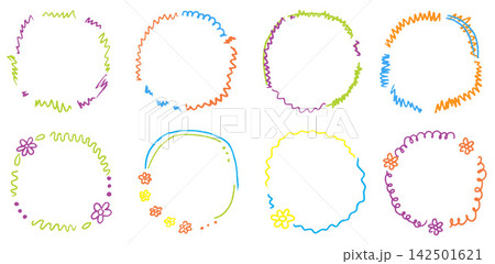 Scribble Circle Crayon Frame Collection Scribble Circle Crayon Frame Collection 142501621