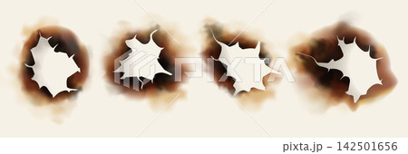 Blackened Paper Sheet with Burned Top Edge 142501656