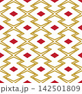 松皮菱 和柄シームレスパターン 入れ子の菱文様 紅金 142501809