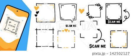 QR Scan Me Doodle Frame Bundle QR Scan Me Doodle Frame Bundle 142502127