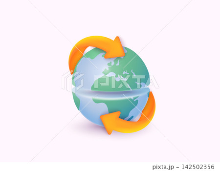 Green Planet Earth, Earth Day, Environment day, Ecology concept. 3D Web Vector Illustrations. 142502356