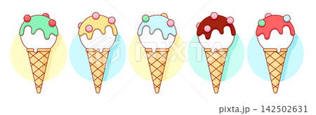 Ice cream scoop, popsicle set 142502631