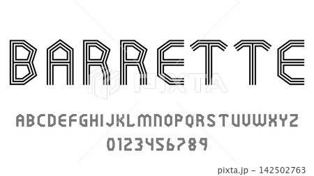 Set of alphabets font letters and numbers modern abstract design with lines vector illustration Set of alphabets font letters and numbers modern abstract design with lines vector illustration 142502763