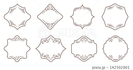 Bakery Label Frame. Floral Ornament Bakery Label Frame. Floral Ornament 142502801