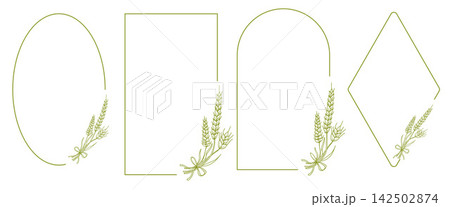 Modern Wheat Frame Template Collection 142502874