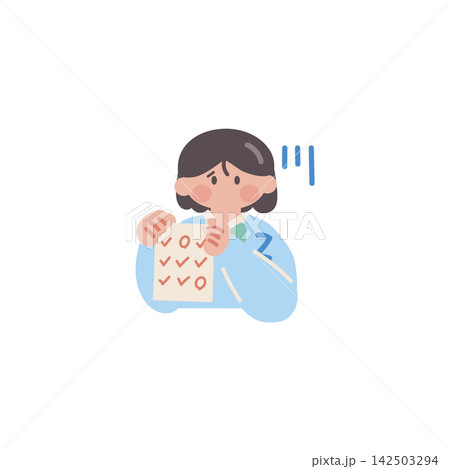 成績が悪い学生人物イラスト 成績が悪い学生人物イラスト 142503294