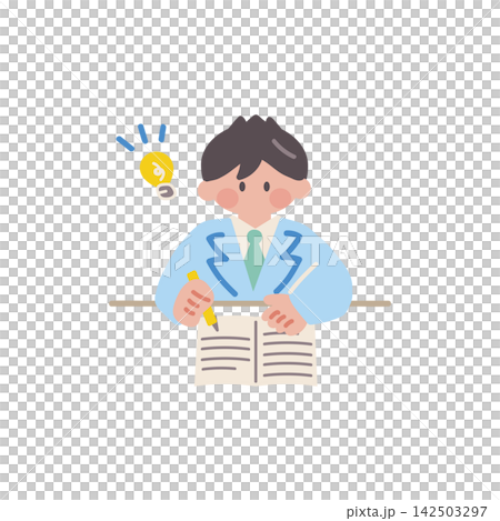勉強が分かった男子学生人物イラスト 142503297