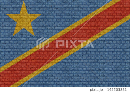 3D Flag of DR Congo on brick wall 3D Flag of DR Congo on brick wall 142503881