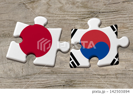 3D Flag on jigsaw puzzle pieces 3D Flag on jigsaw puzzle pieces 142503894
