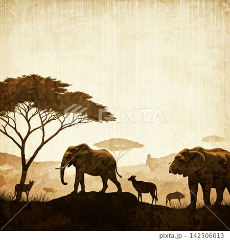 vintage background with deer vintage background with deer 142506013