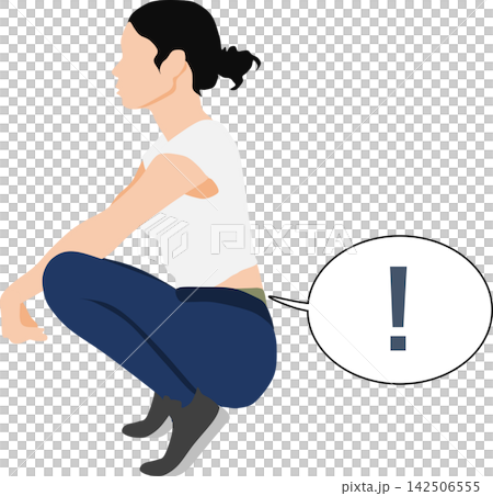 An illustration of underwear peeking out when bending over. An illustration of underwear peeking out when bending over. 142506555