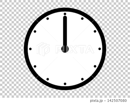 Simple analog clock icon illustration showing 0 o'clock Simple analog clock icon illustration showing 0 o'clock 142507080