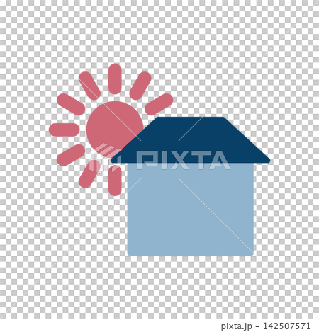 An icon depicting a house bathed in sunlight. An icon depicting a house bathed in sunlight. 142507571