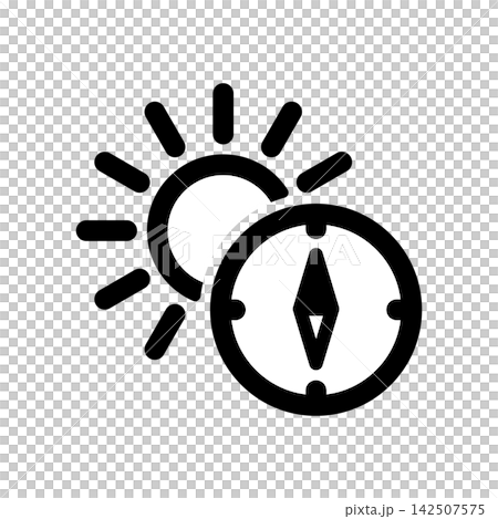 圖示包含太陽和指南針，象徵陽光普照的方向。 142507575