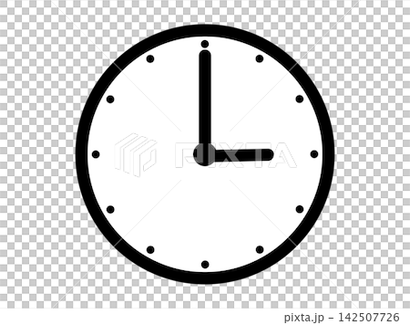A simple analog clock icon illustration showing 3 o'clock. A simple analog clock icon illustration showing 3 o'clock. 142507726