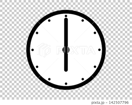 A simple analog clock icon illustration showing 6 o'clock. A simple analog clock icon illustration showing 6 o'clock. 142507796