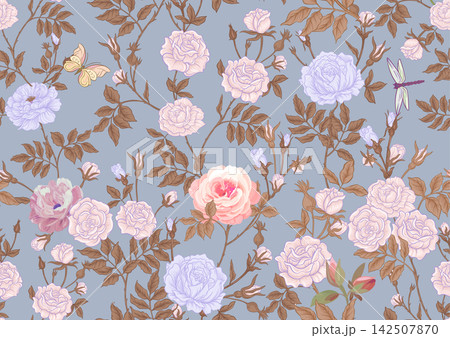 cute roses seamless pattern 2 142507870