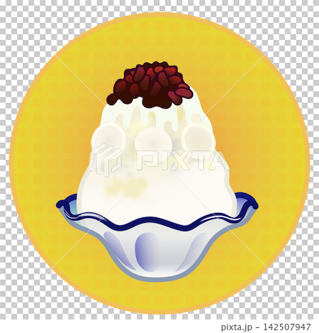 圓形背景的刨冰插圖 圓形背景的刨冰插圖 142507947
