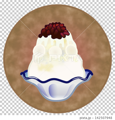 圓形背景的刨冰插圖 圓形背景的刨冰插圖 142507948