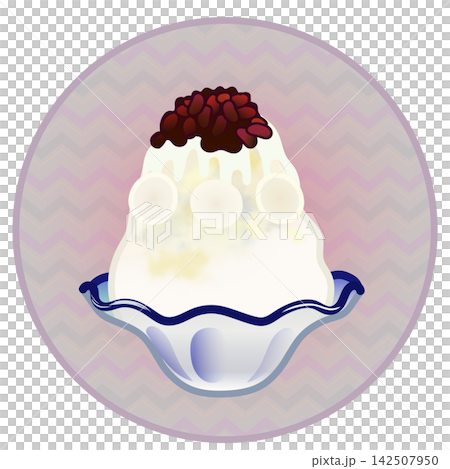圓形背景的刨冰插圖 圓形背景的刨冰插圖 142507950