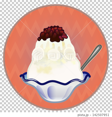 圓形背景的刨冰插圖 圓形背景的刨冰插圖 142507951