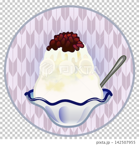 圓形背景的刨冰插圖 圓形背景的刨冰插圖 142507955