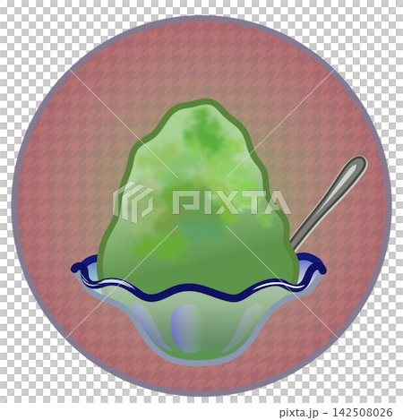 圓形背景的刨冰插圖 142508026
