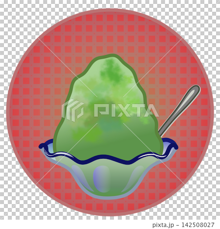 圓形背景的刨冰插圖 圓形背景的刨冰插圖 142508027